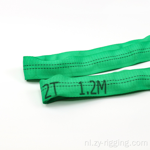 groothandel 100% polyester 2ton groene ronde sling
